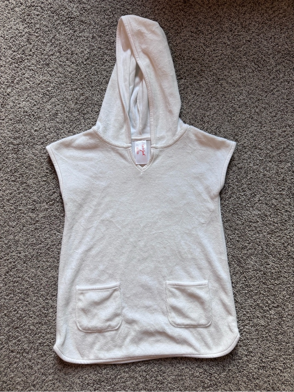 Cat & Jack White Hooded Kids Swim Coverup Poncho